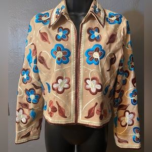 Anne Klein embroidered long sleeve jacket